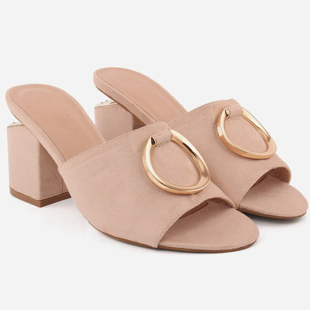 Women "ROSE" Nubuck Slip On Sandals