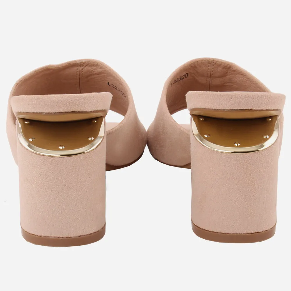 Women "ROSE" Nubuck Slip On Sandals