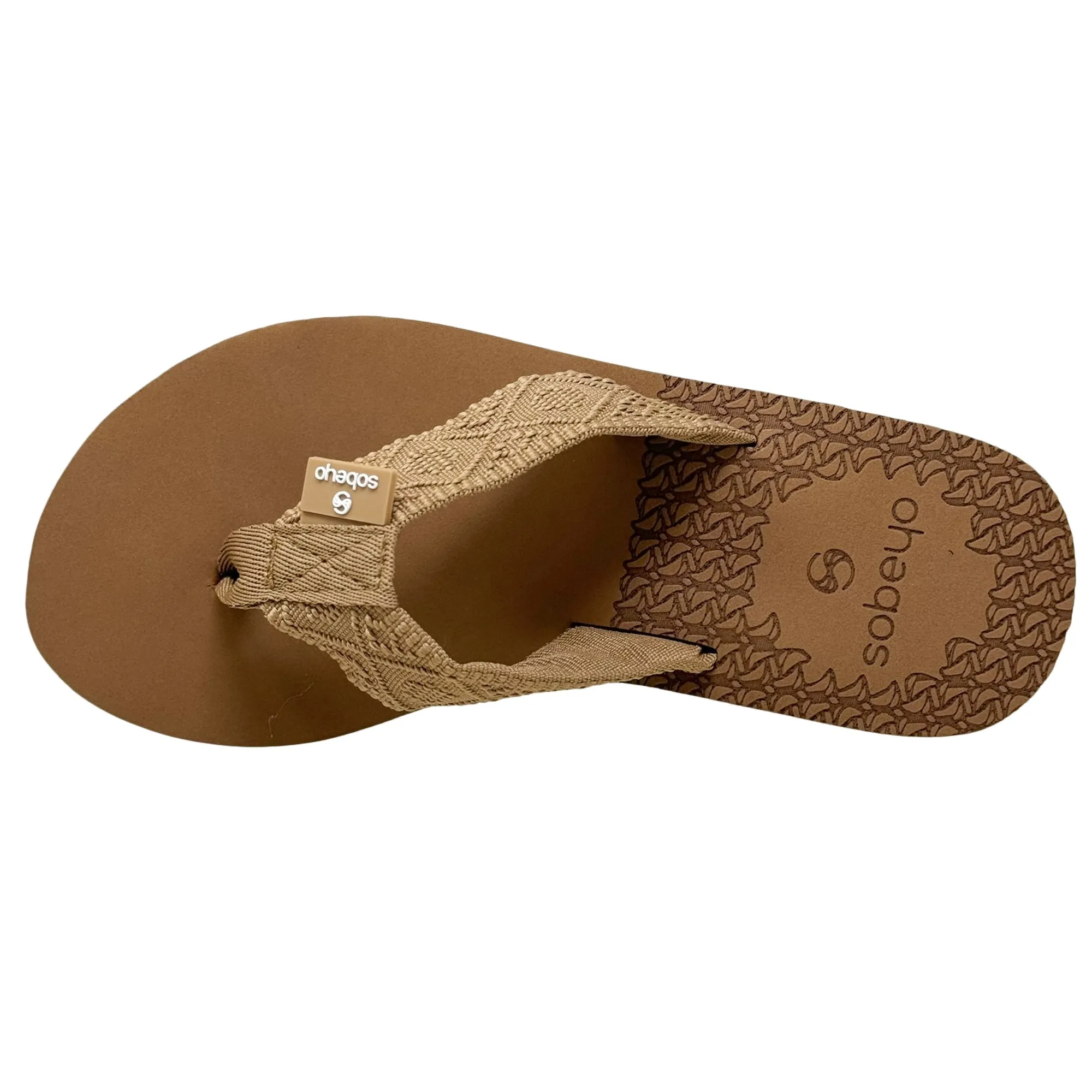 Women's Wedge Platform Sandals EVA Soft Light-Weight Sole Flip Flop Thong Tan