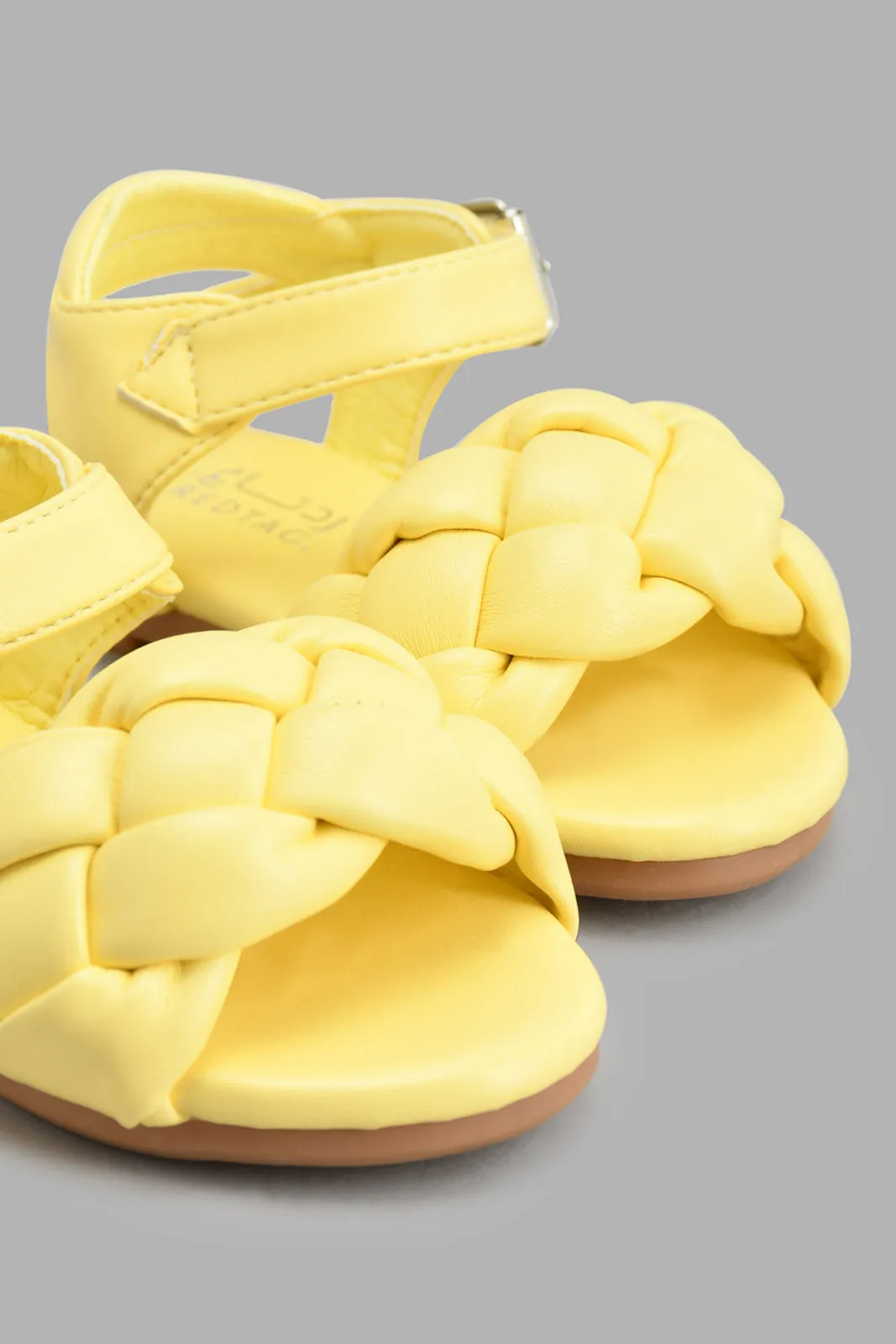 Yellow Braided Strap Sandal