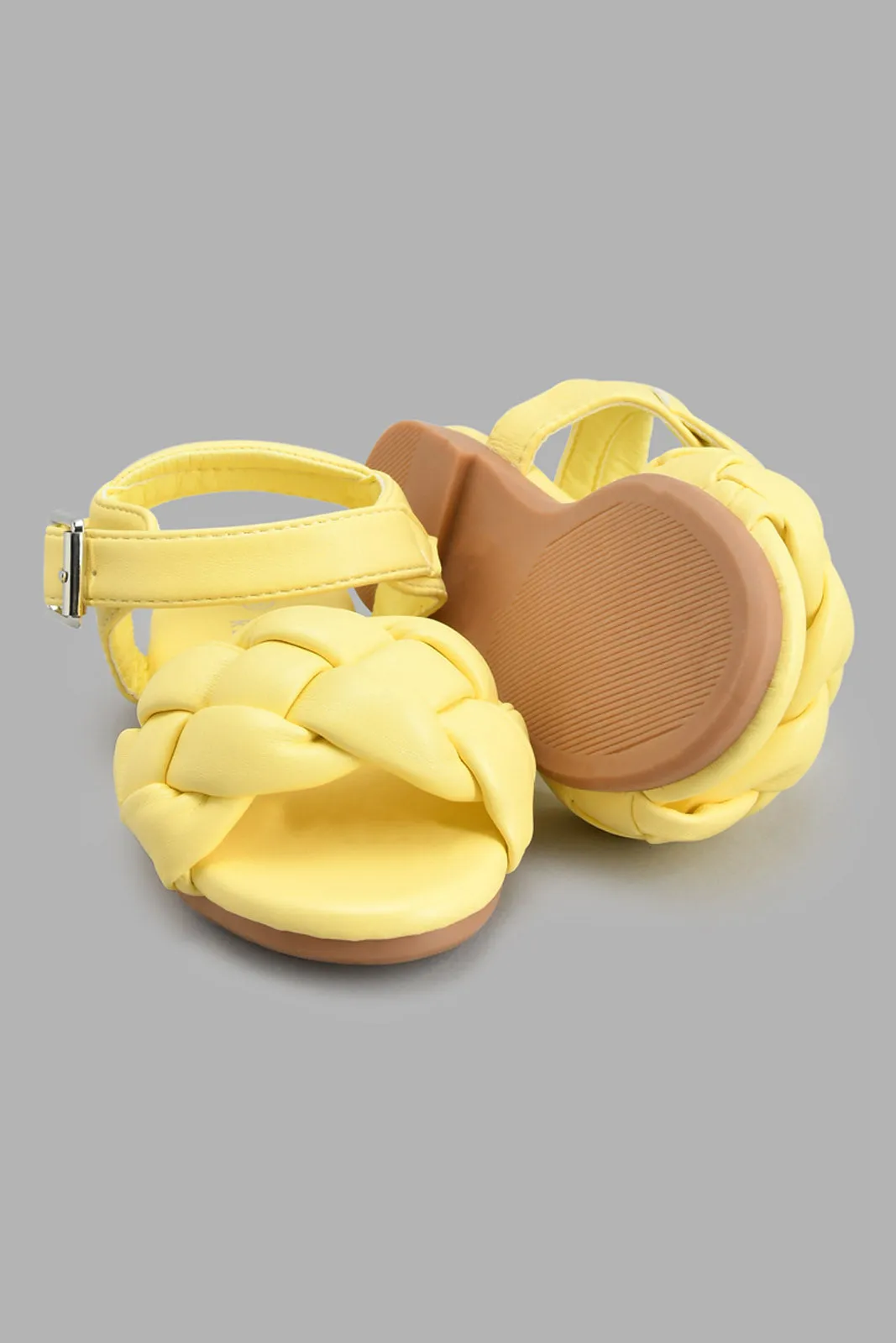 Yellow Braided Strap Sandal