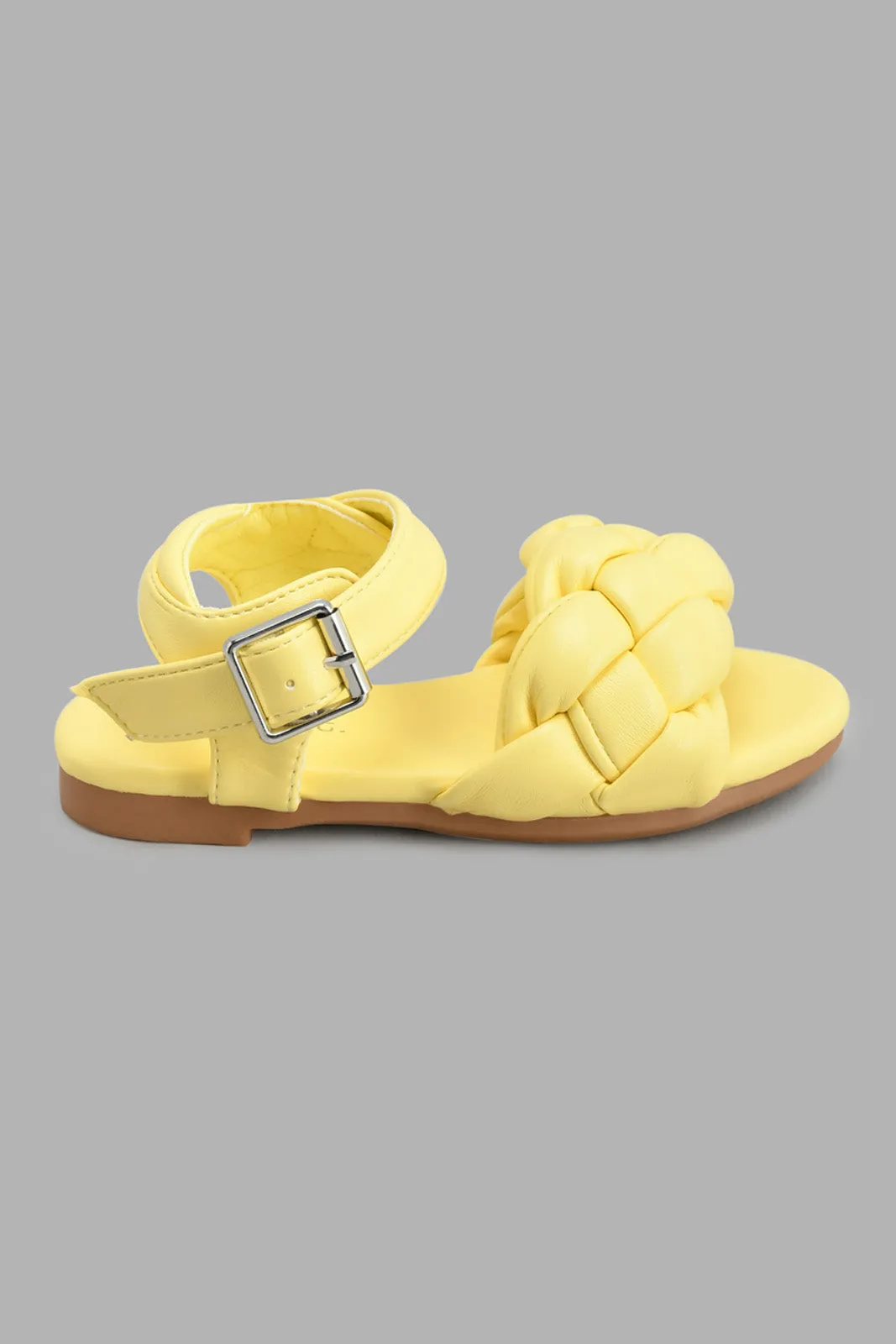 Yellow Braided Strap Sandal
